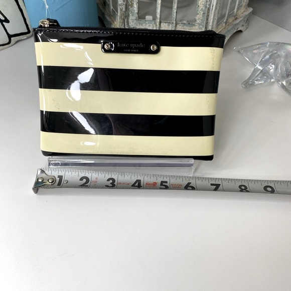 NWT Kate Spade black striped pouch